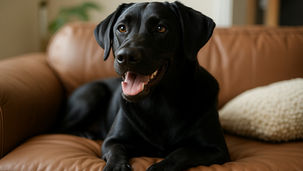 ソファで寛ぐラブラドルレトリバー