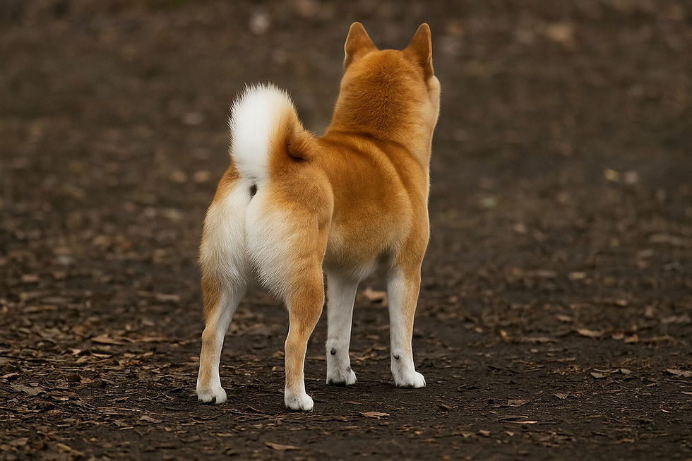 袴毛と白足袋の柴犬