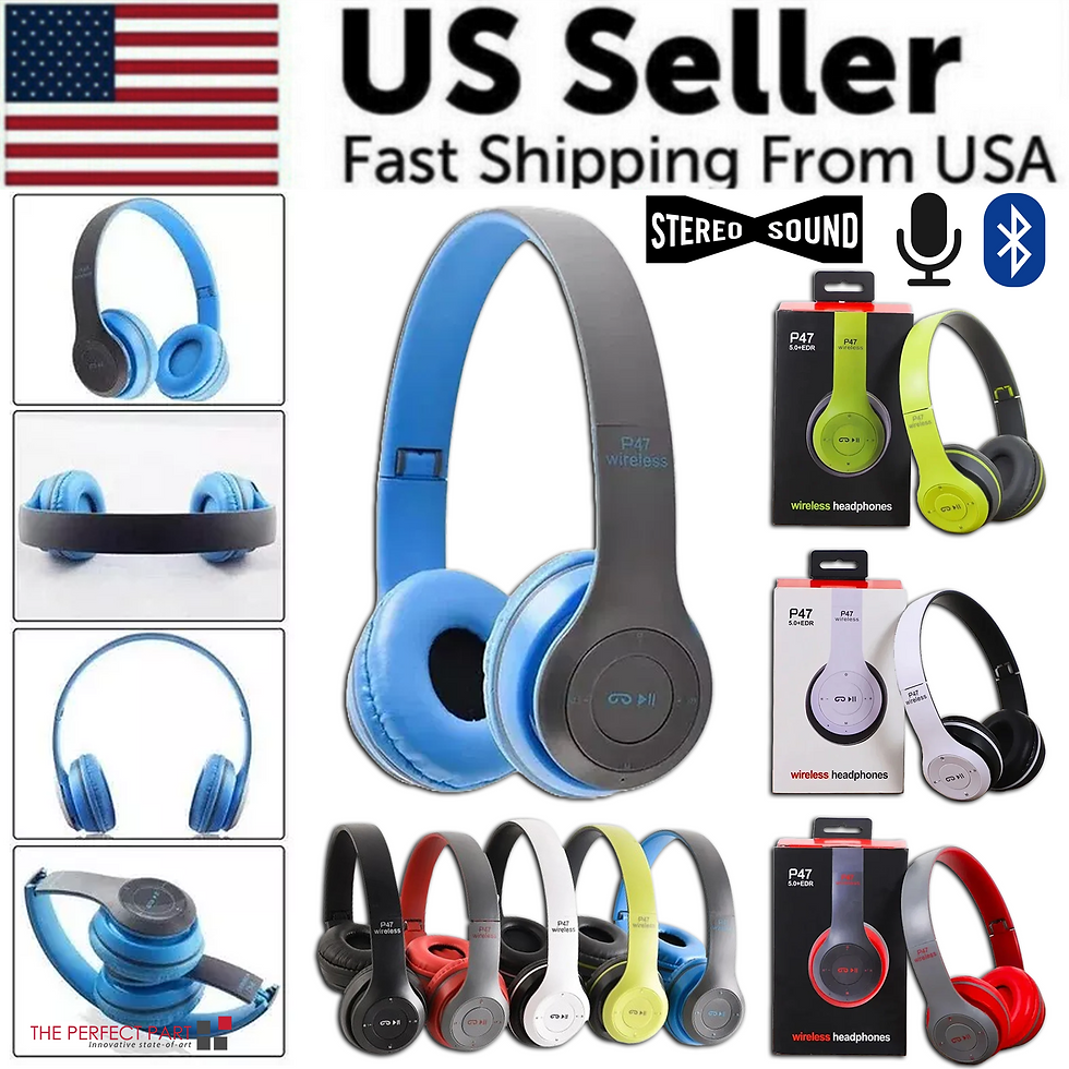 Thumbnail: Wireless Bluetooth 5.0 Headphones Headset Over-Ear FM Radio MIC Foldable TF Card