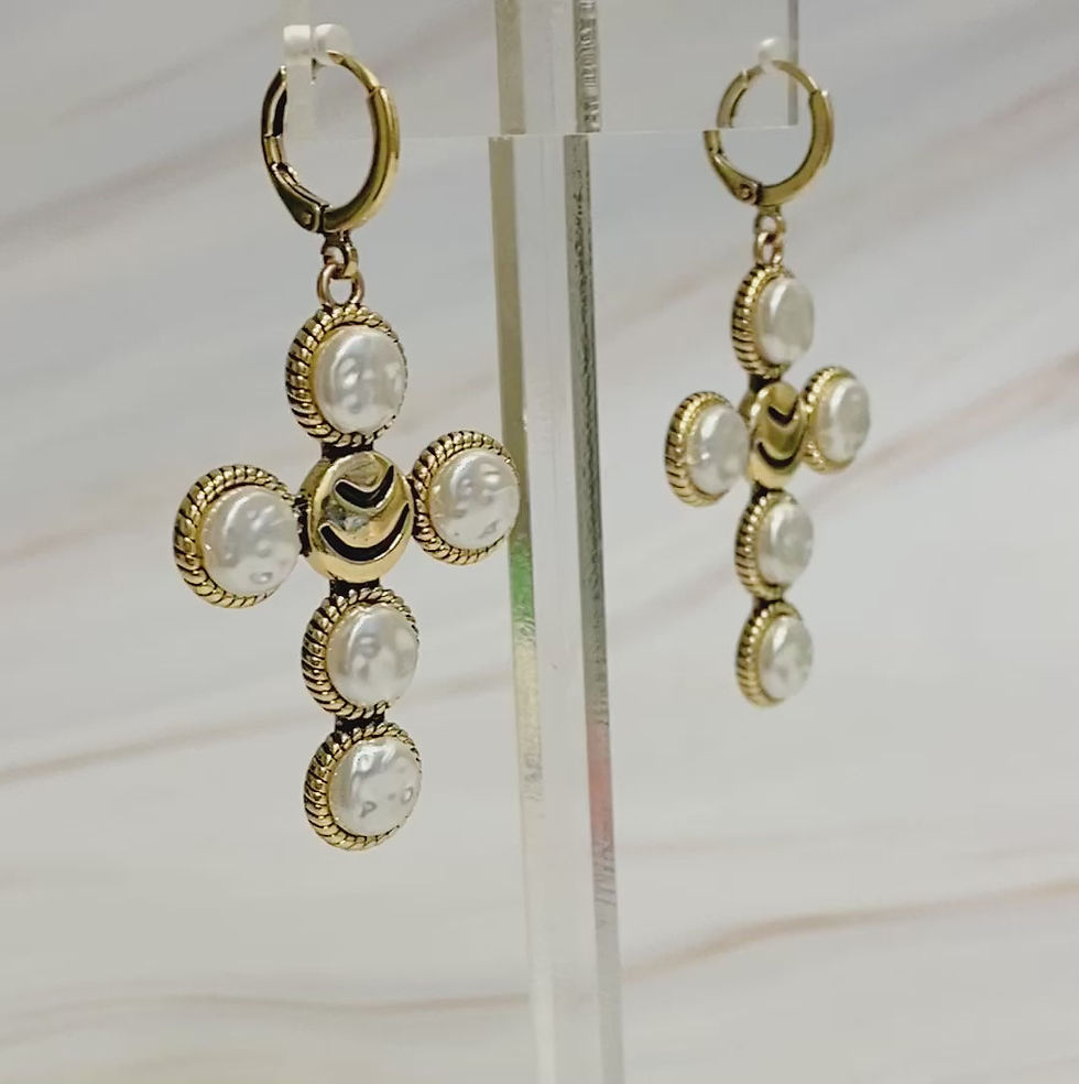 Thumbnail: Boho Bold Cross Earrings