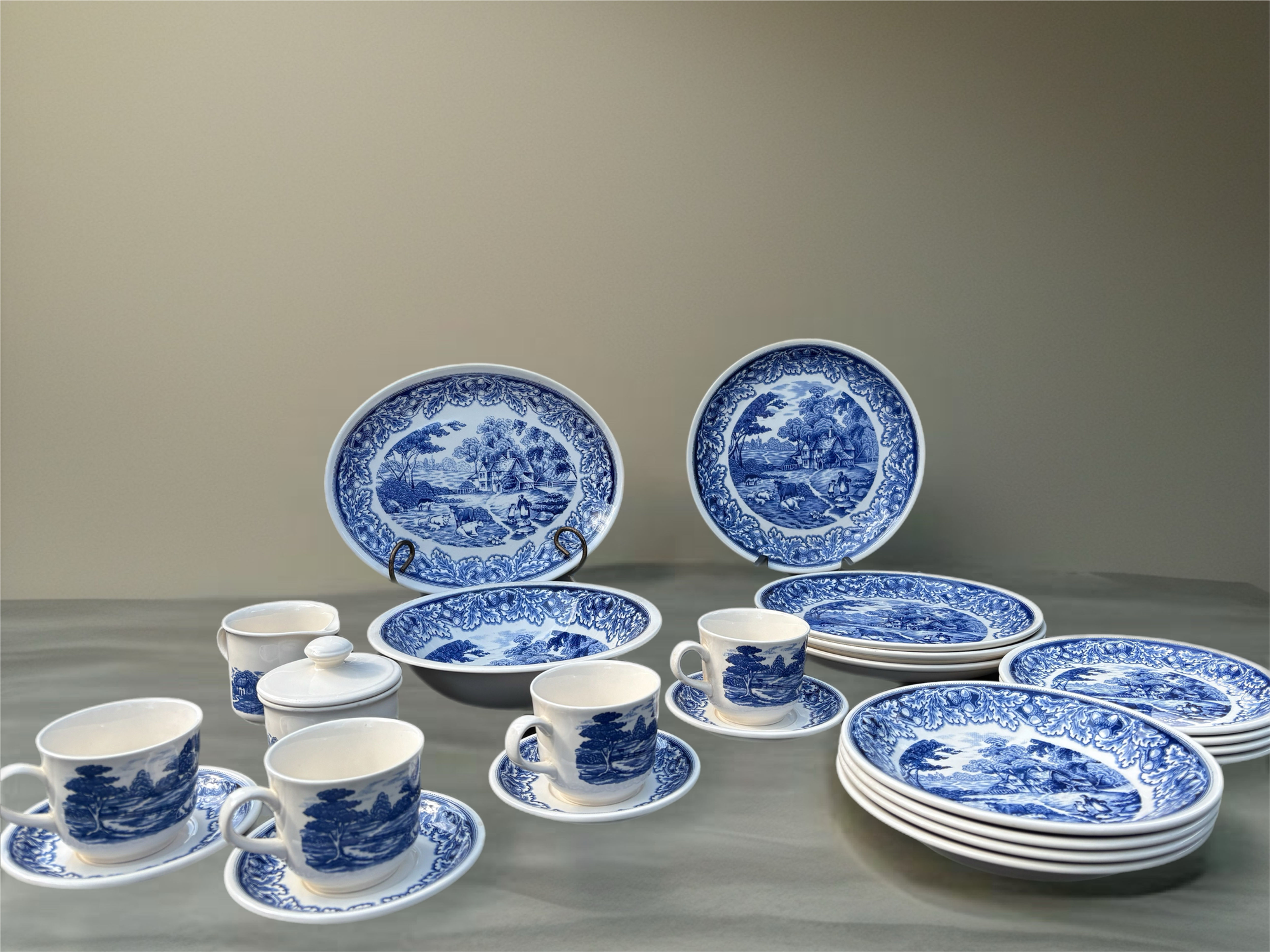 Vintage Bilton Countryside Blue Earthenware