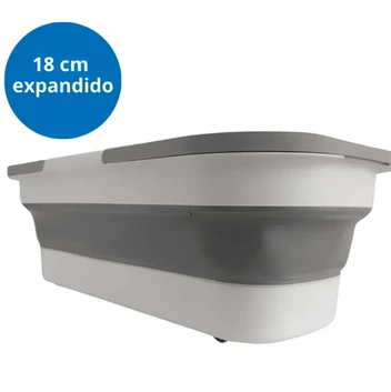 Balde Retrátil 18L - Branco com Cinza