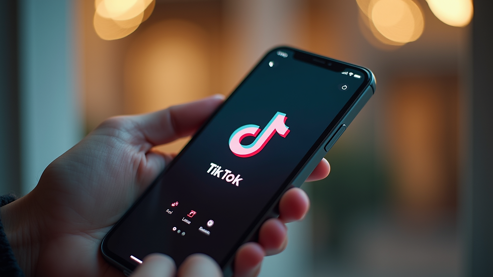 High angle view of a smartphone displaying the TikTok Live interface