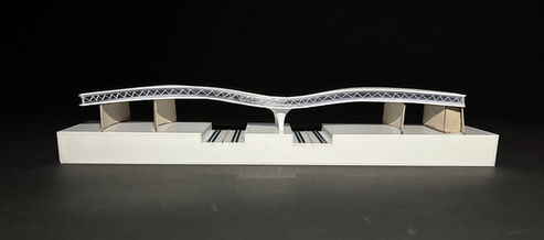 Sectional Physical Model through Train Tracks