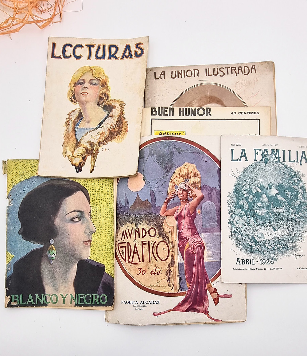 Revistas españolas de los años 20: Lecturas, Mundo Gráfico, La familia, Blanco y Negro...