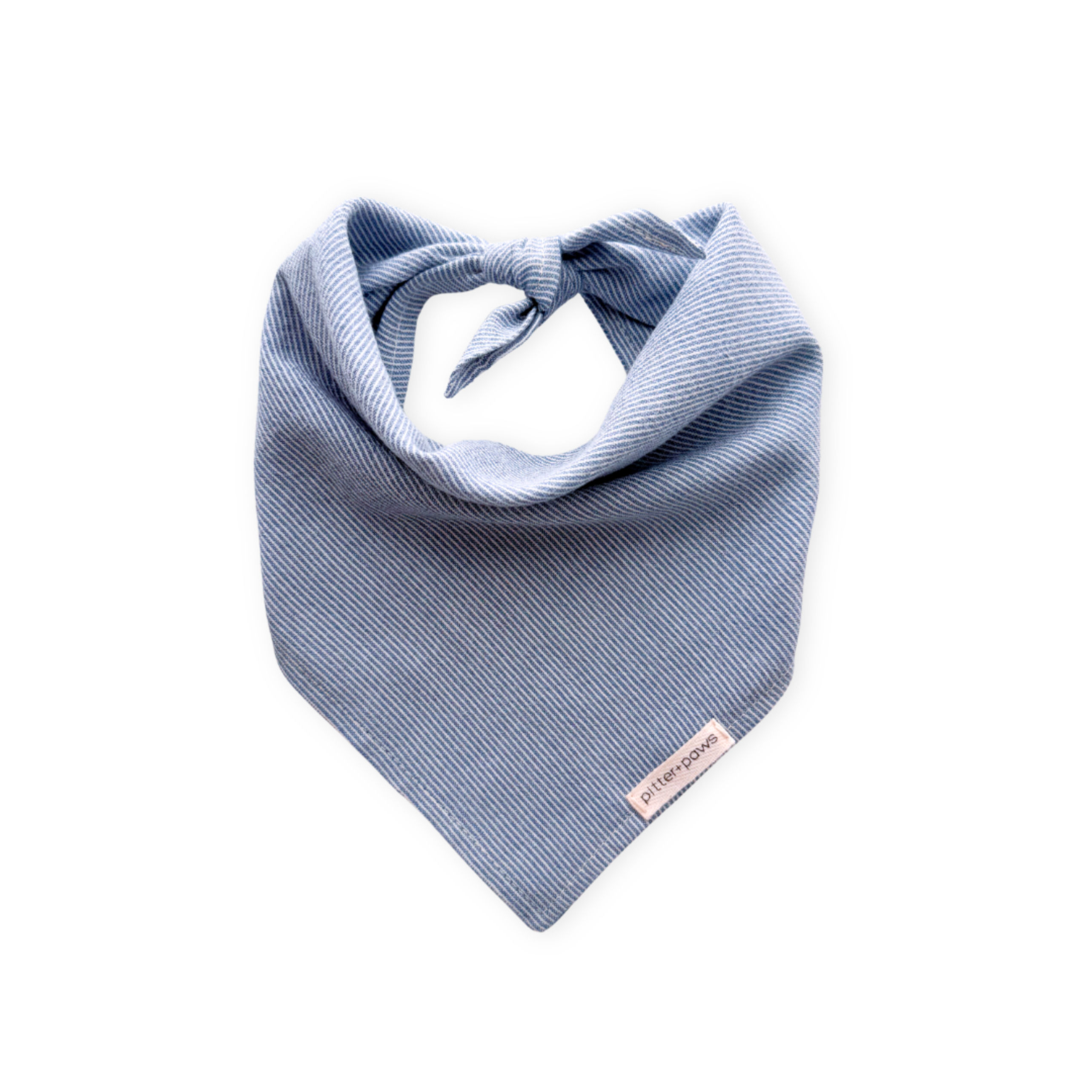 candy stripe dog bandana in a woven cotton bandana, fabric made in Korea.
