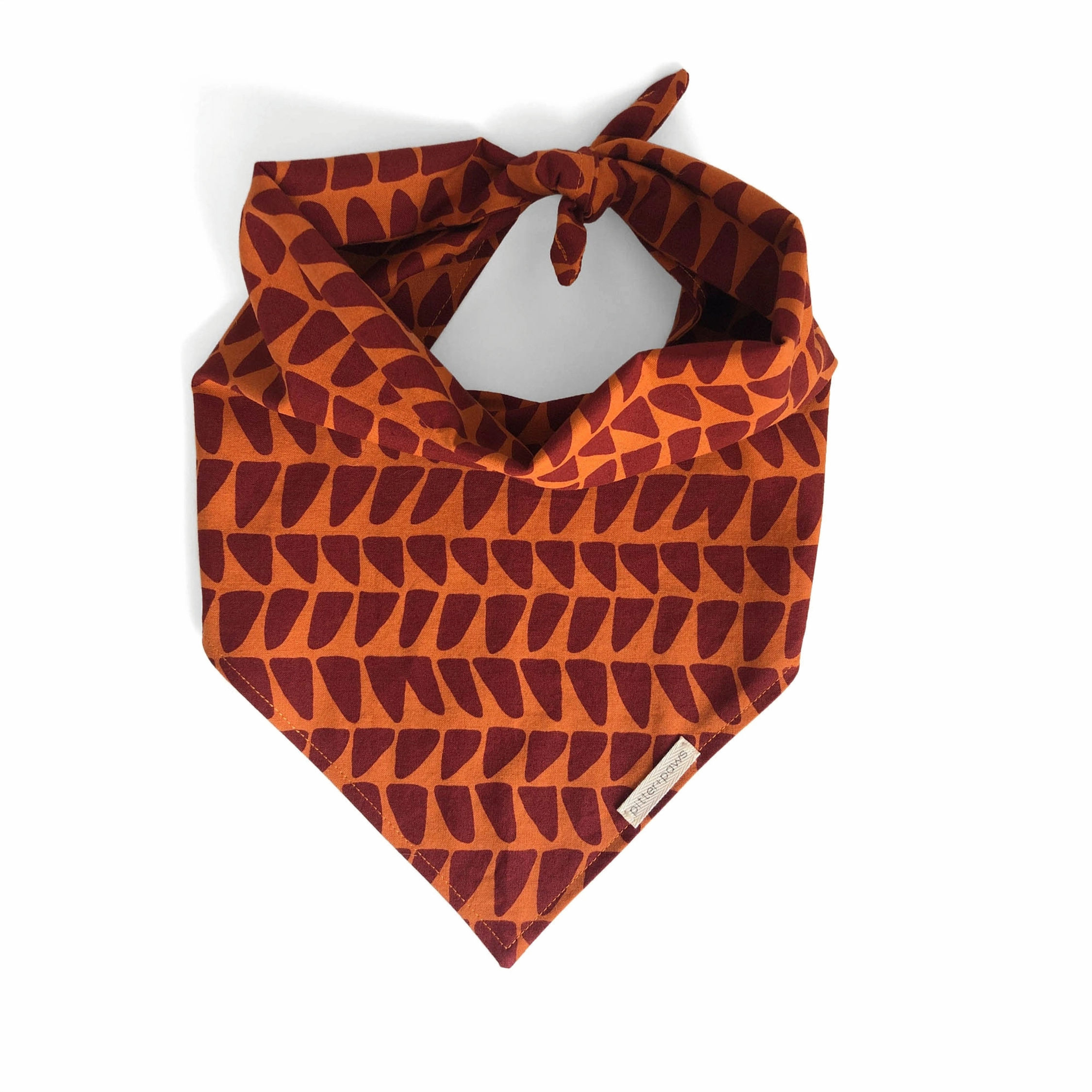 abstract fins in stunning earthy tones of brick and carrot