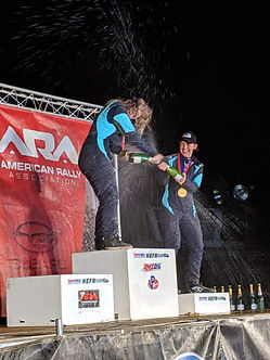 RalyGrl and co driver on the podium, was the only team to finish out of 6 at NEFR 2019 in NA4WD