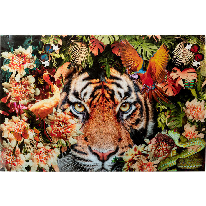 Tableau en verre TIGER ON HUNT
