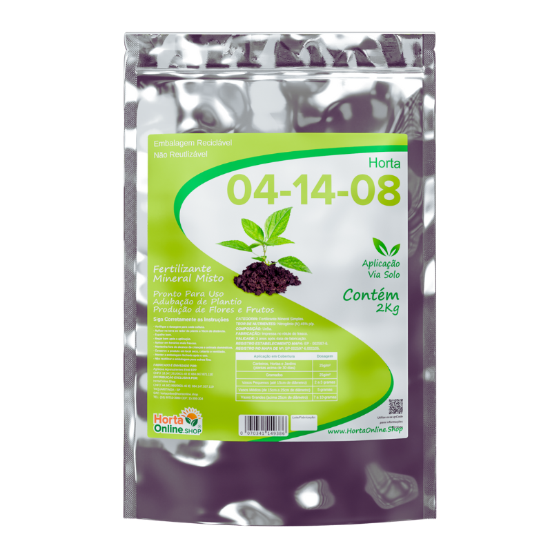 Fertilizante NPK 04-14-08 2Kg HortaOnline.Shop