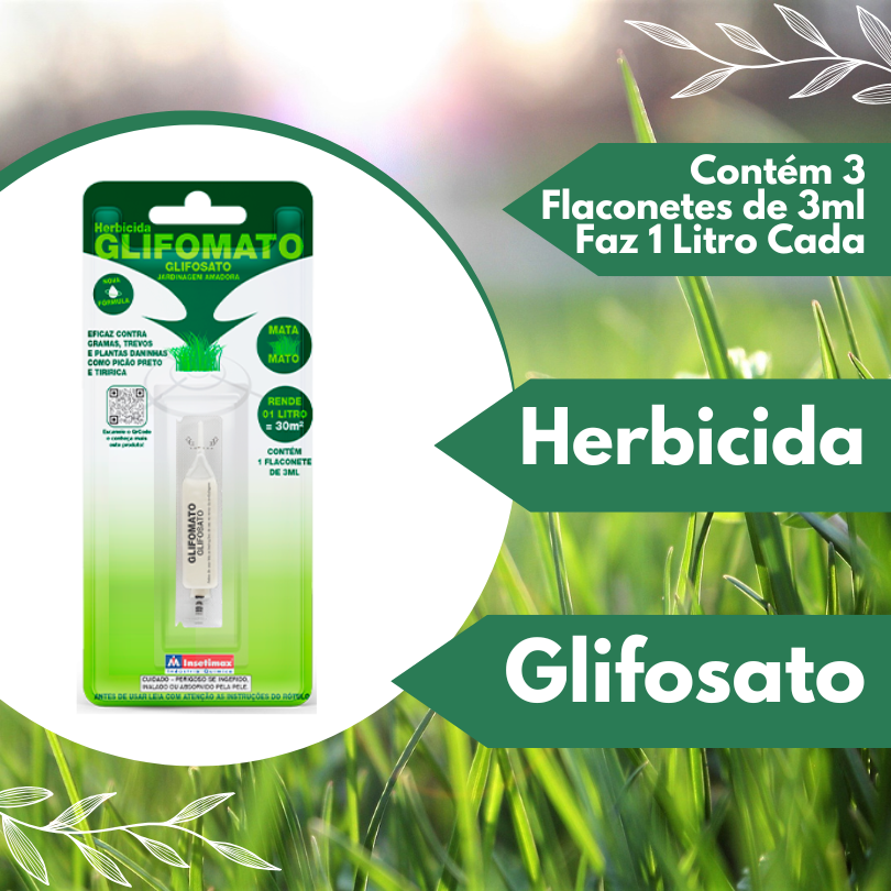 Miniatura: Glifomato Glifosato 45% Concentrado Cartela 3ml Kit 3 Und