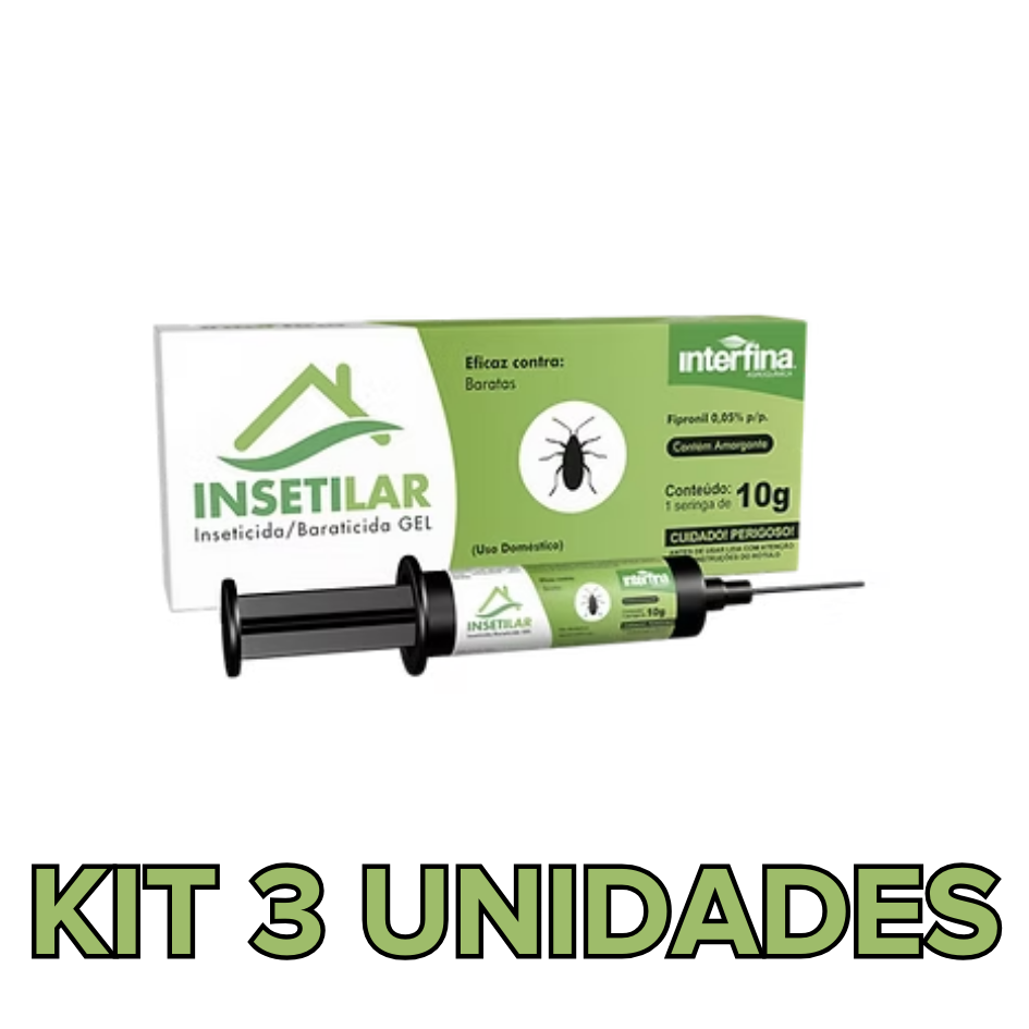 Miniatura: Insetilar Gel Barata Baraticida 10g Kit 3 Und