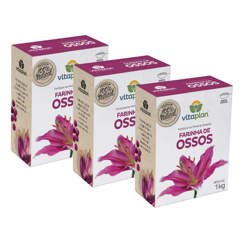 Farinha De Osso Fertilizante Orgânico Kit 3 Unidades Nutriplant