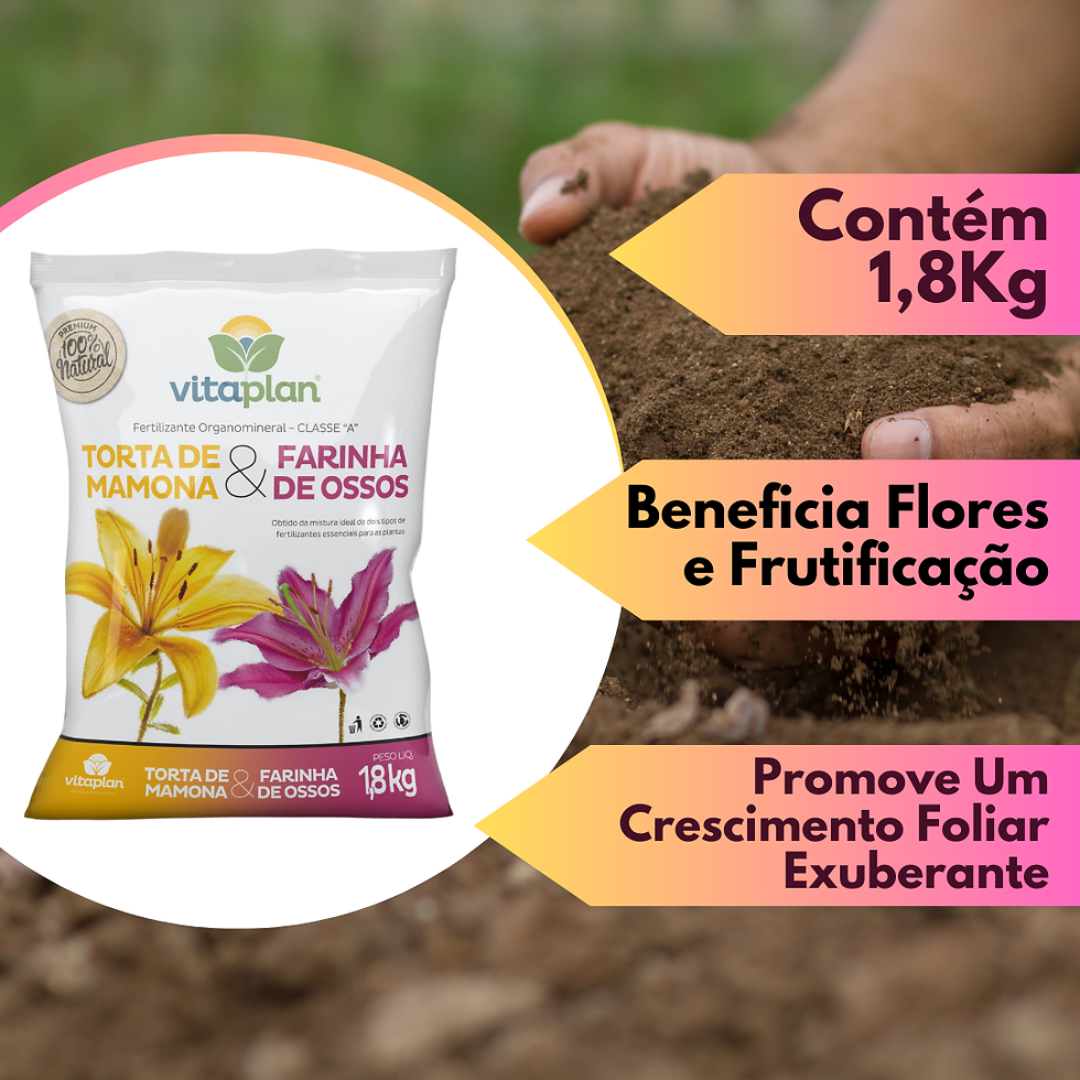 Miniatura: Torta De Mamona + Farinha De Osso 1,8kg Kit 2 Und Nutriplant