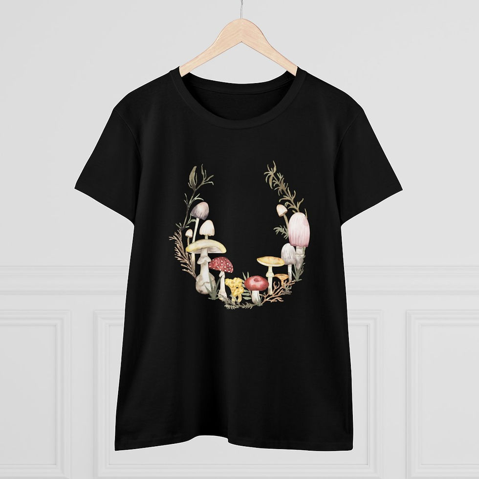 Thumbnail: Mushroom Wreath ( Fabulous Fungi Collection) - Women's Midweight Cotton Tee