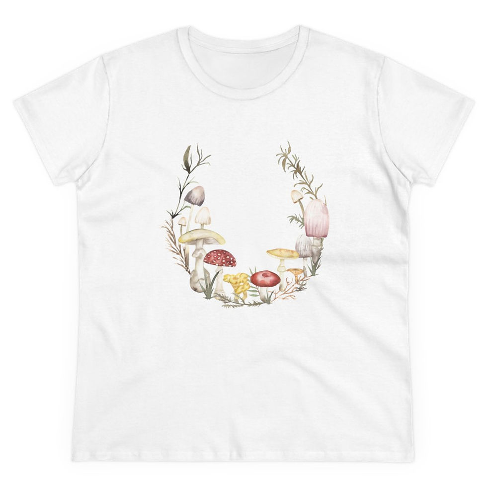 Thumbnail: Mushroom Wreath ( Fabulous Fungi Collection) - Women's Midweight Cotton Tee