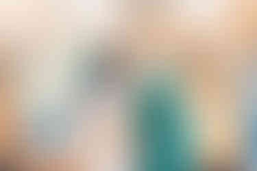 Bride and groom sharing their first kiss