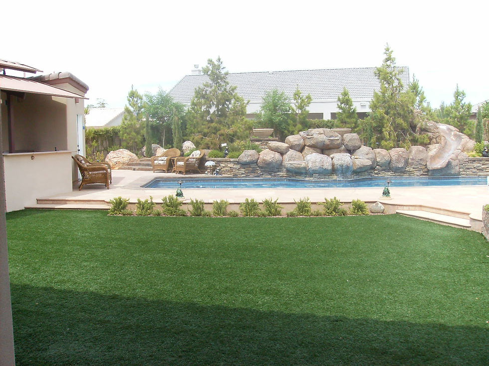poolside waterfall