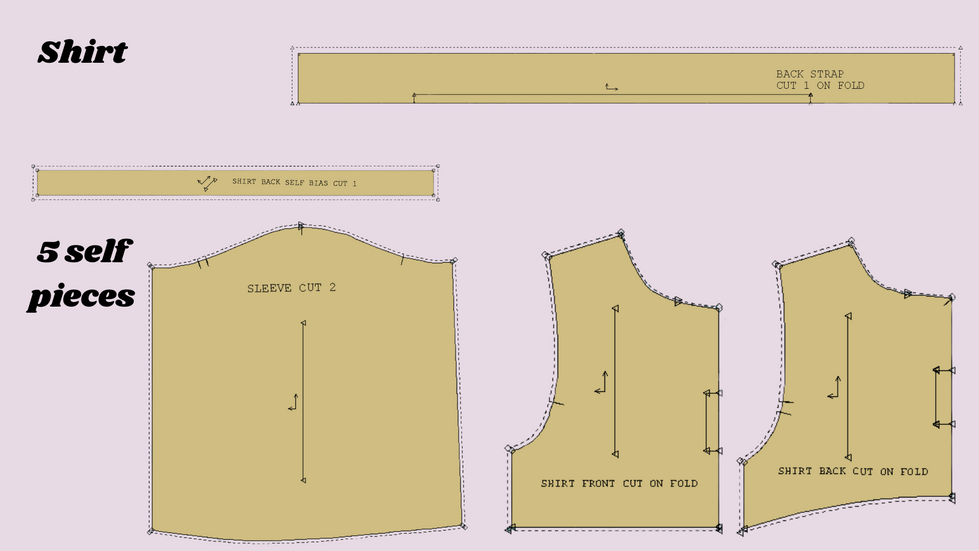 Look 2 top pattern pieces