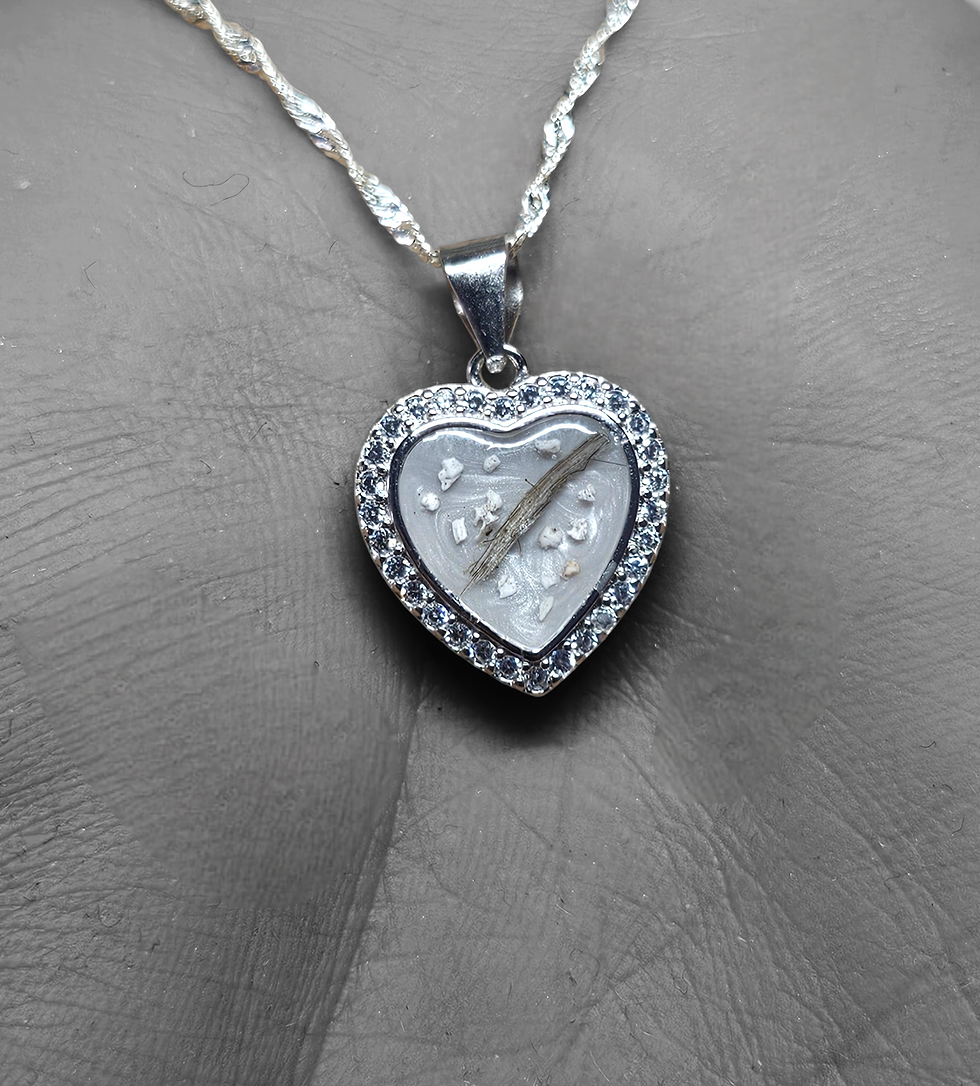 Silver memorial pendant suitable for ashes, breastmilk, hair or fur. Made with love in the UK