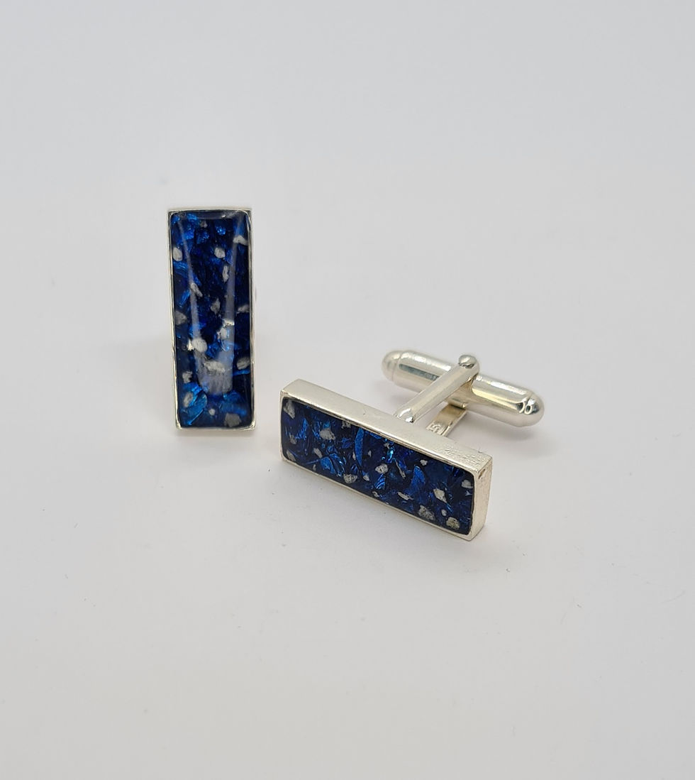 Thumbnail: Mens memorial cufflinks for  ashes, fur or hair