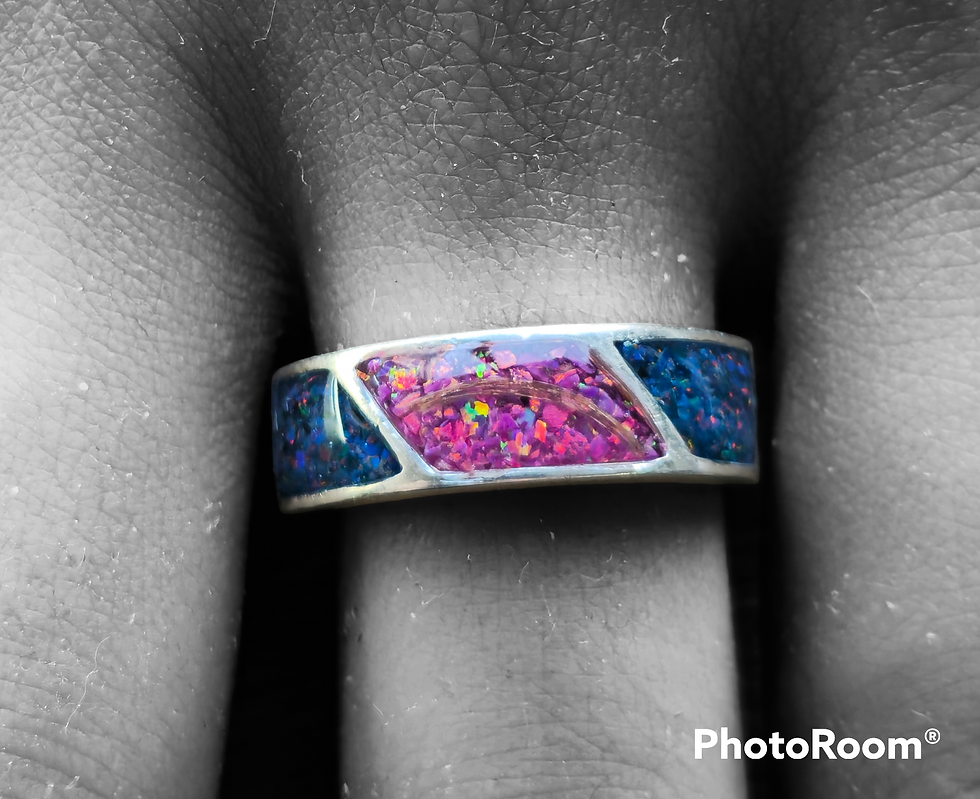 Mens memorial ring for ashes, fur or hair