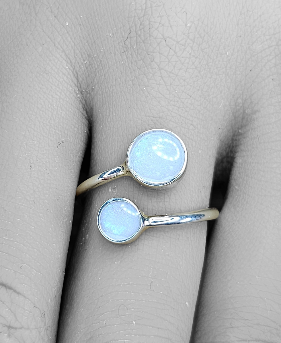 Silver memorial ring for  ashes, breastmilk, fur or hair