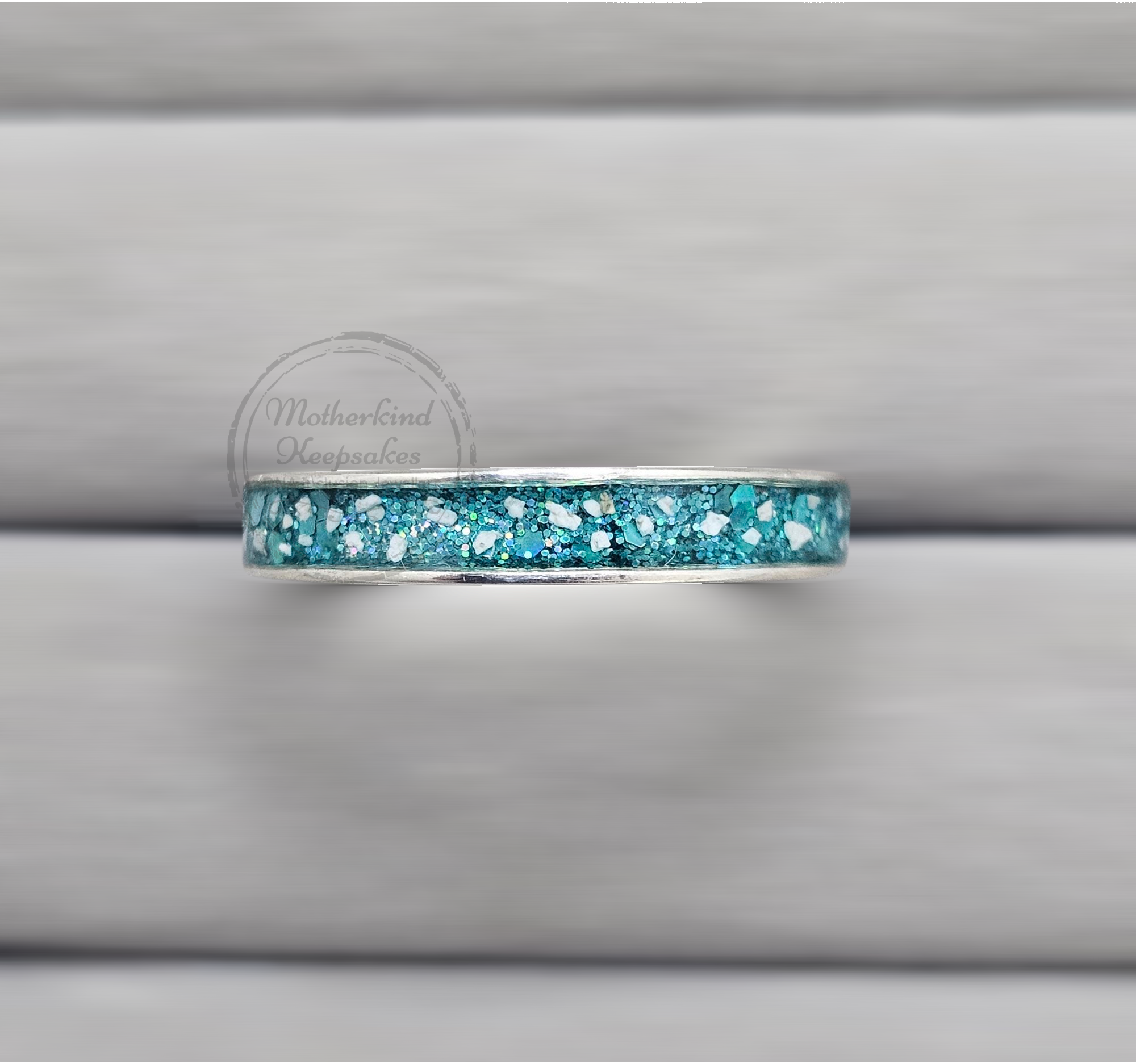 Silver memorial ring for  ashes, breastmilk, hair or fur