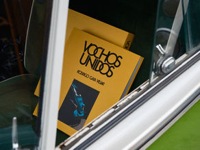 The new limited edition photobook Vochos Unidos by Rodrigo Gaya Villar sits in a VW Bus in Los Angeles California