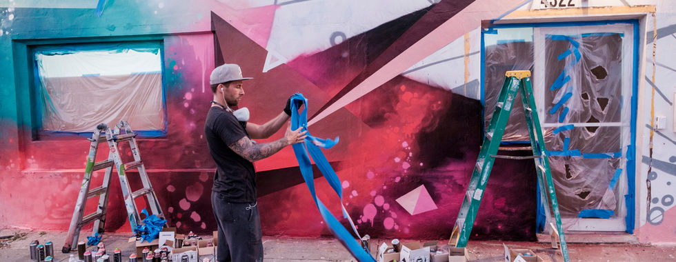 Michael B mural at WYN317. Art Basel 2018. Photo: Rodrigo Gaya