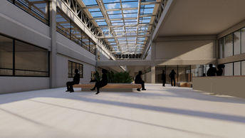 projeto com soluções técnicas inovadoras. Componentes pré-fabricados agilizam a construção e garantem uma estrutura modular adaptável. Implementamos um sistema de extrator de ar e um jardim interno para promover circulação de ar fresco, visando conforto com mínimo consumo de energia. Demonstramos compromisso com excelência arquitetônica e desenvolvimento sustentável.