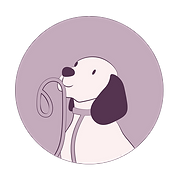 The Pet Lady dog logo purple