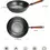 Thumbnail: 12.5" Wok Pan- Woks And Stir Fry Pans, Carbon Steel Wok, Flat Bottom Wok With L
