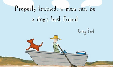 cartoon paddling with dogs