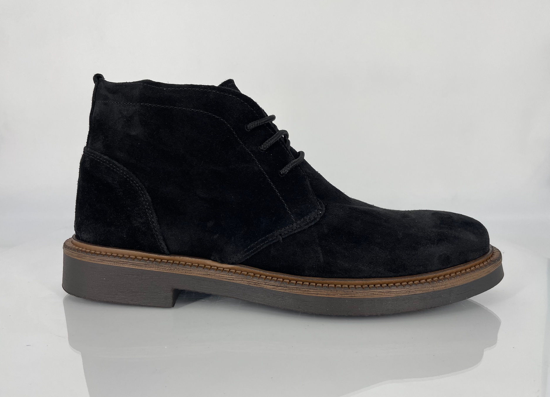 MEN'S LEATHER BOOTS BLACK SUEDE 186