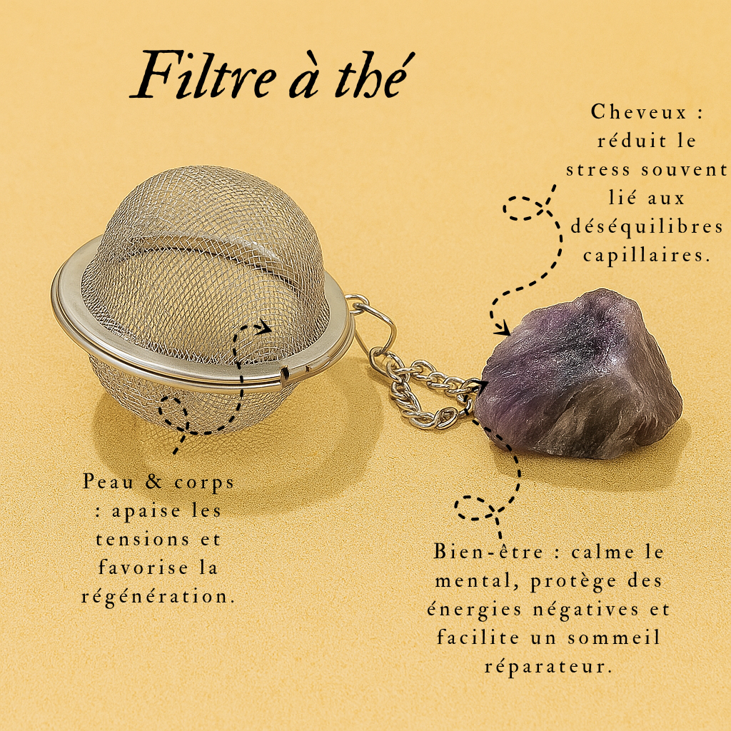 Filtre à thé en Améthyste – Sérénité & protection
