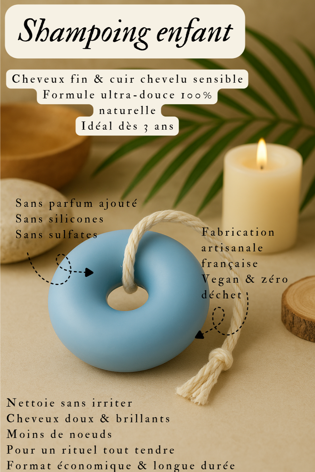 Shampoing Solide Enfants repousse poux – Douceur