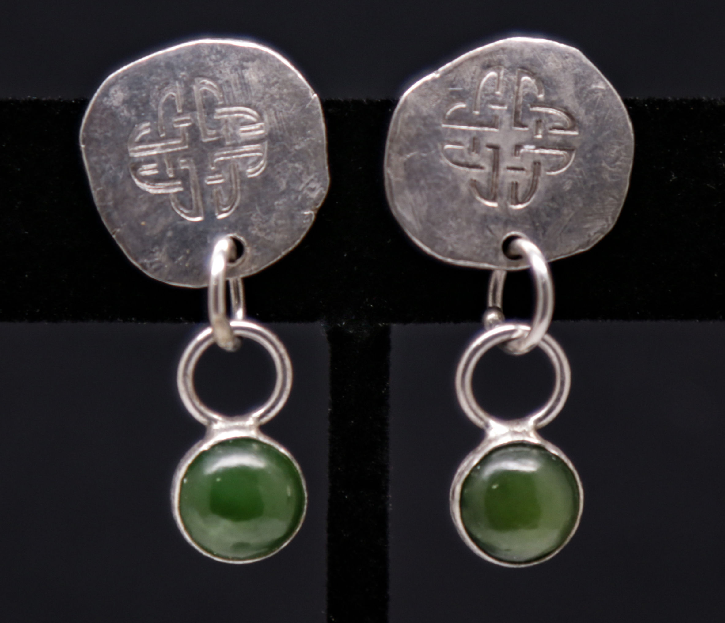 Celtic Knot & Jade Earrings
