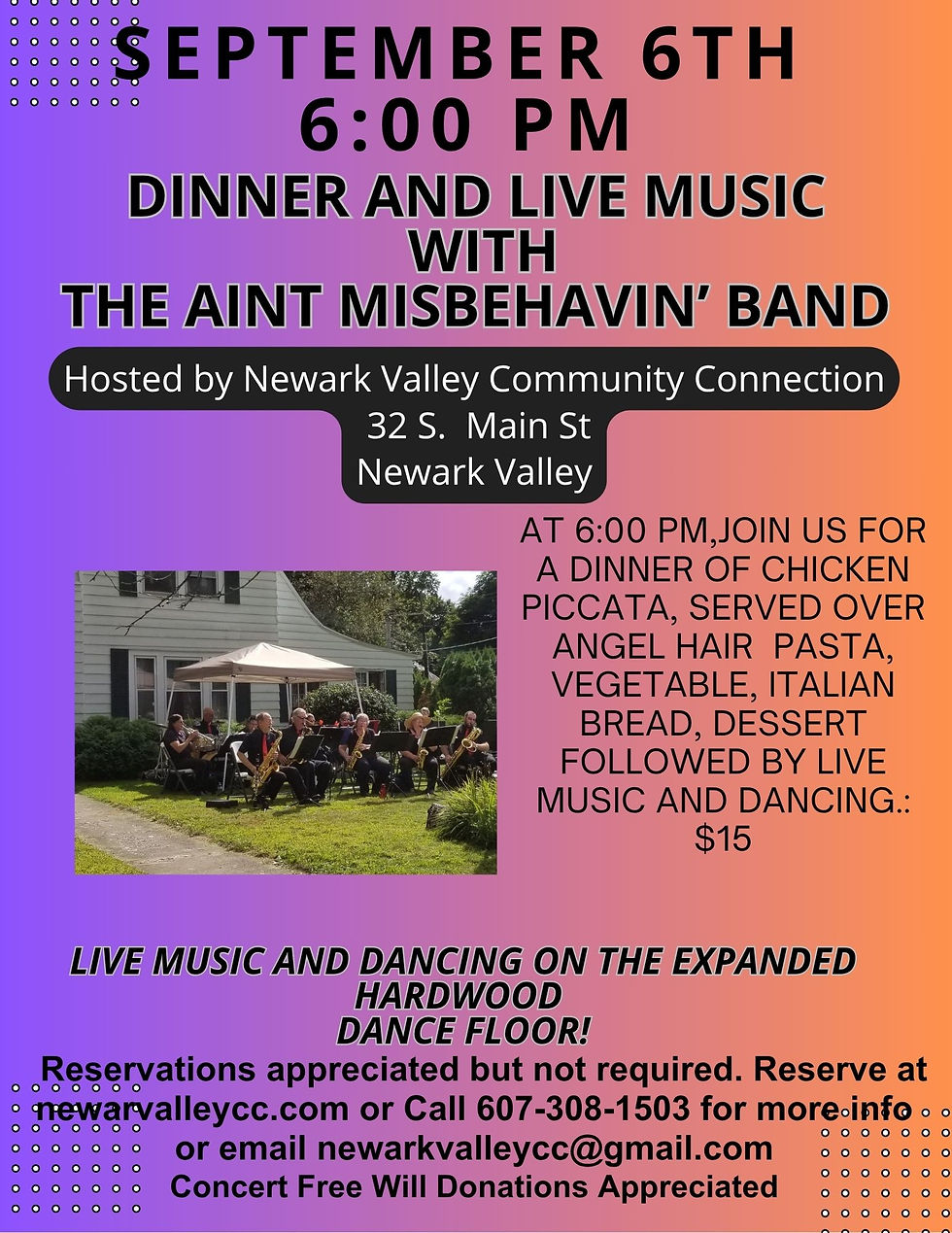 Dinner, Live Music and Dancing with the band Ain't Misbavin'