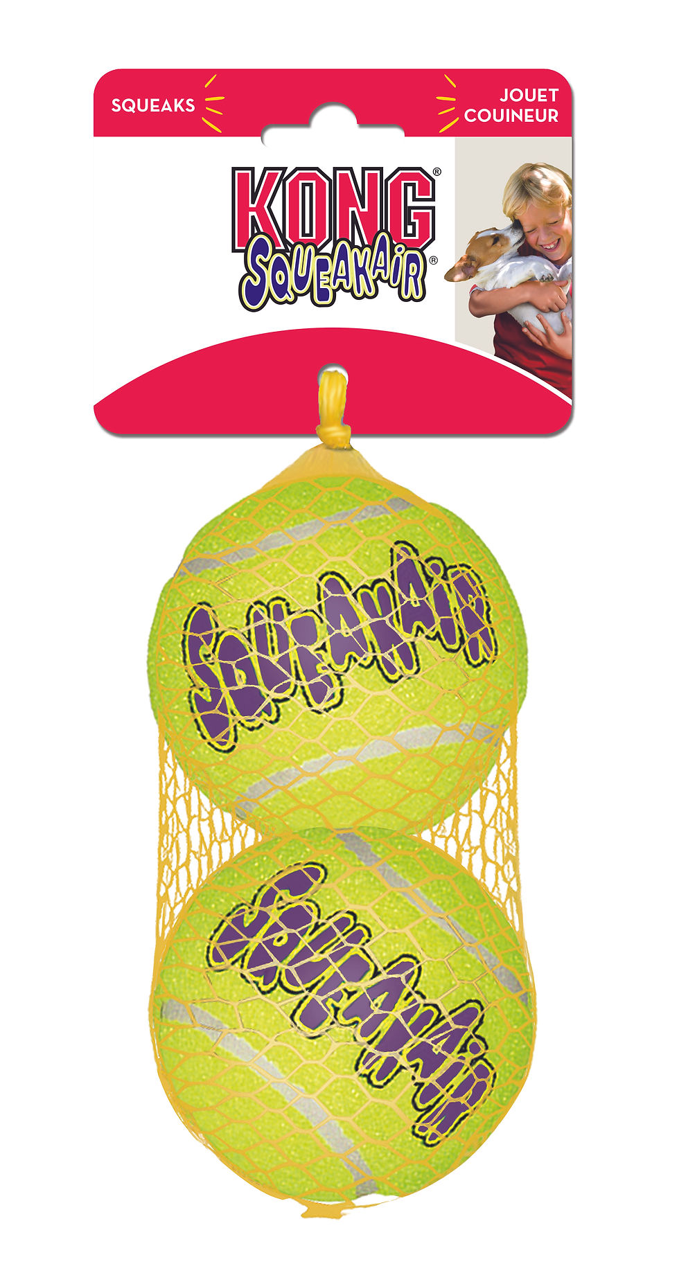 AIRDOG Yellow SQUEAKAIR Tennis Ball (L) 