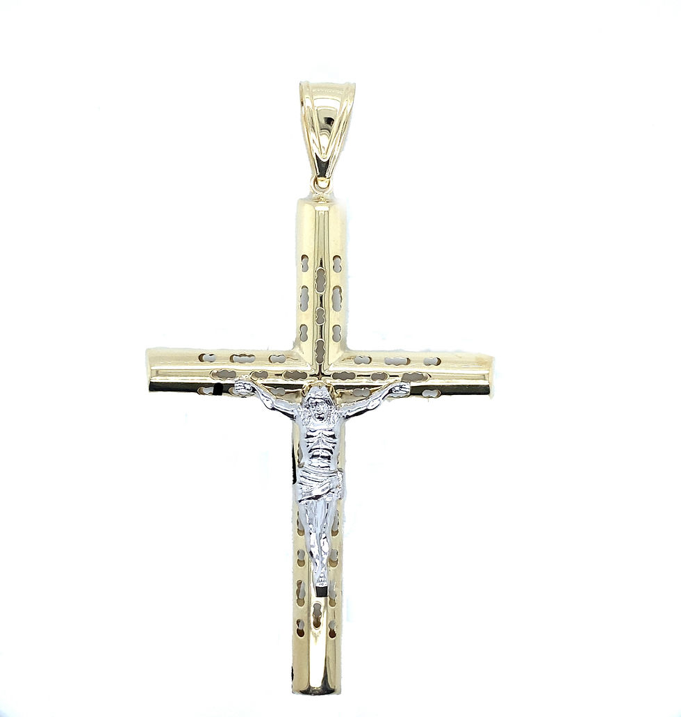 14K Real Gold Crucifix Pendant