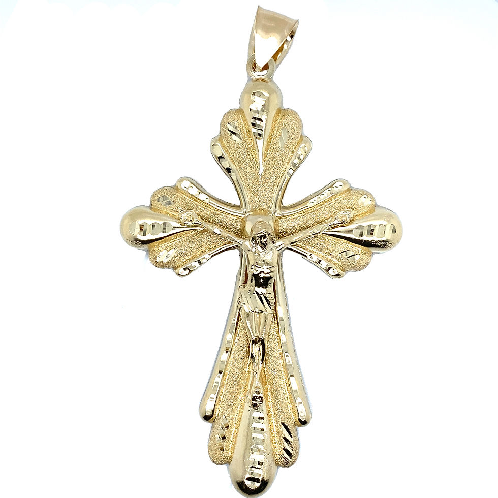 14K Real Gold Crucifix Pendant