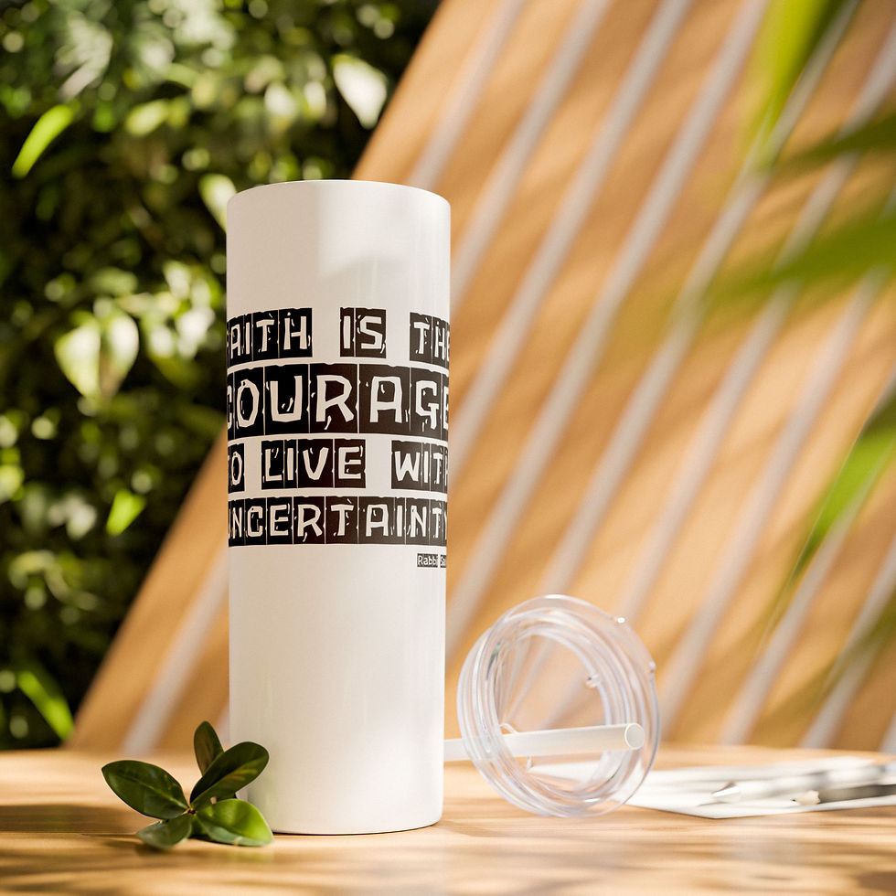 Thumbnail: "Faith Is" Skinny Tumbler with Straw, 20oz