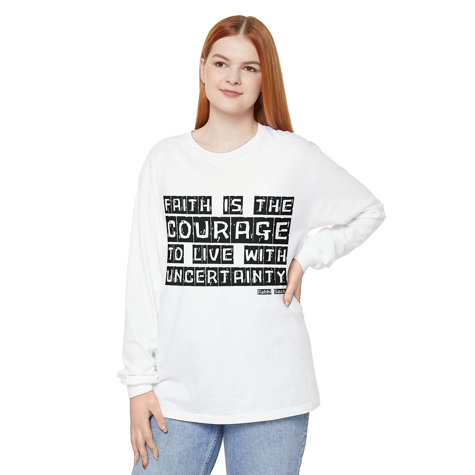 Thumbnail: "Faith Is" Rabbi Sacks Unisex Cotton Long Sleeve T-Shirt