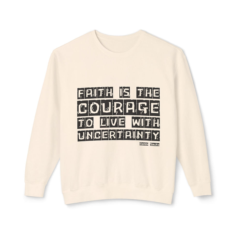 Thumbnail: "Faith Is" Unisex Lightweight Crewneck Sweatshirt