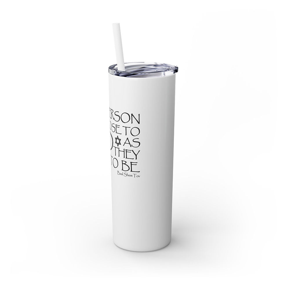Thumbnail: "Close to G-d" Skinny Tumbler with Straw, 20oz