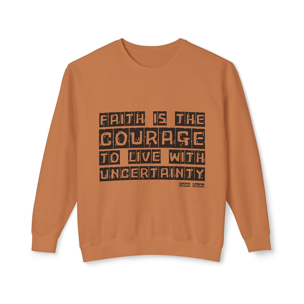 Thumbnail: "Faith Is" Unisex Lightweight Crewneck Sweatshirt