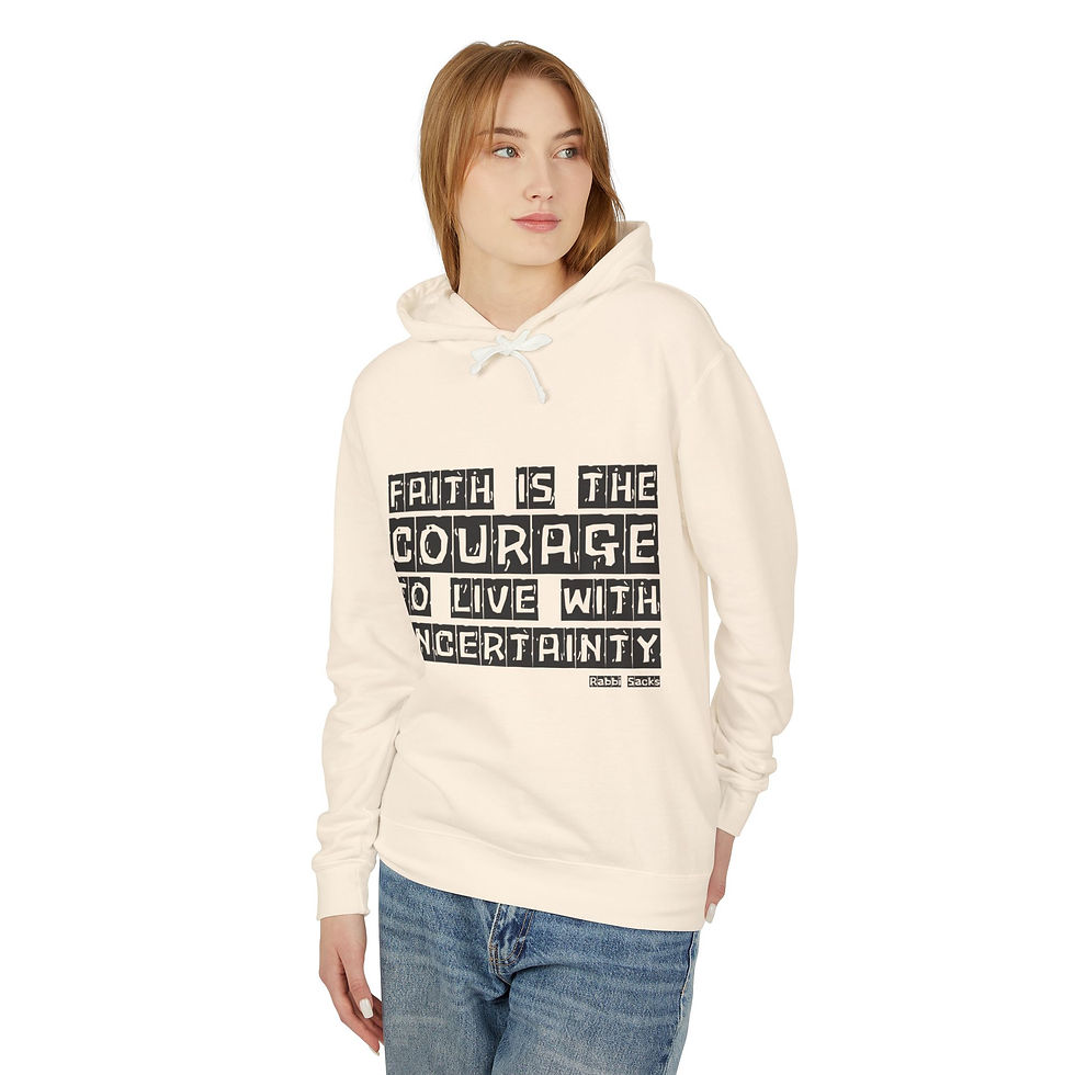 Thumbnail: "Faith Is" Unisex Lightweight Hooded Sweatshirt