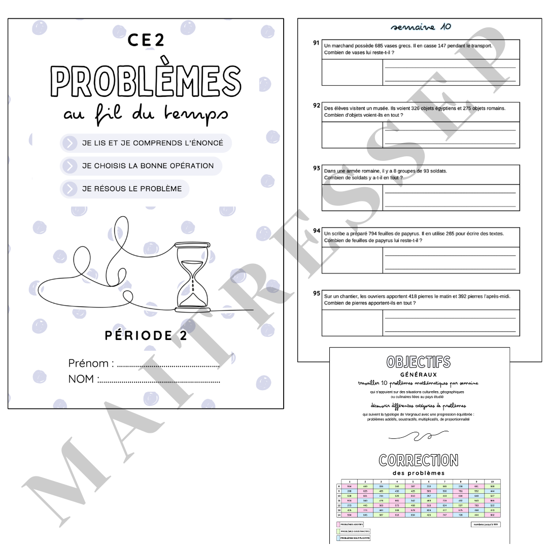 P2 - Problèmes au fil du temps (CE2)