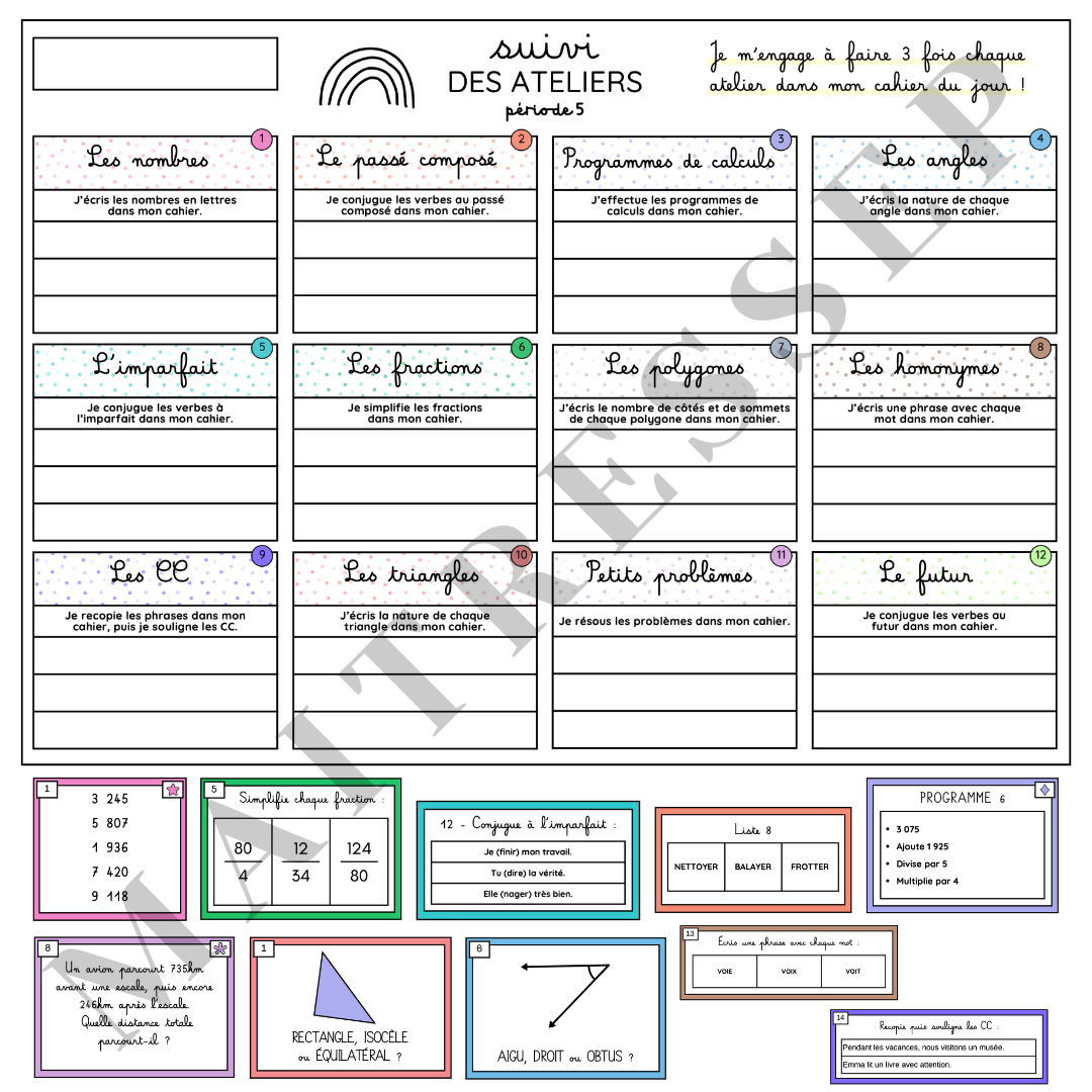 P5 - ATELIERS de mathématiques et de français